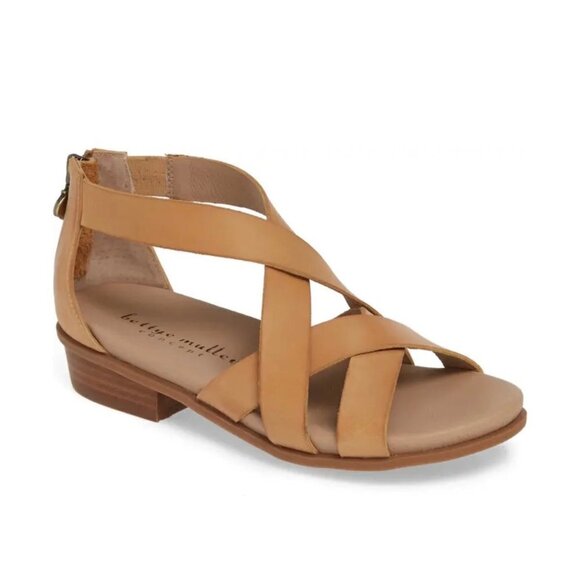 Bettye Muller Concepts Women's EUC Tan Leather Nocciola Nubuck Banyan Sandals 8 - Picture 1 of 9